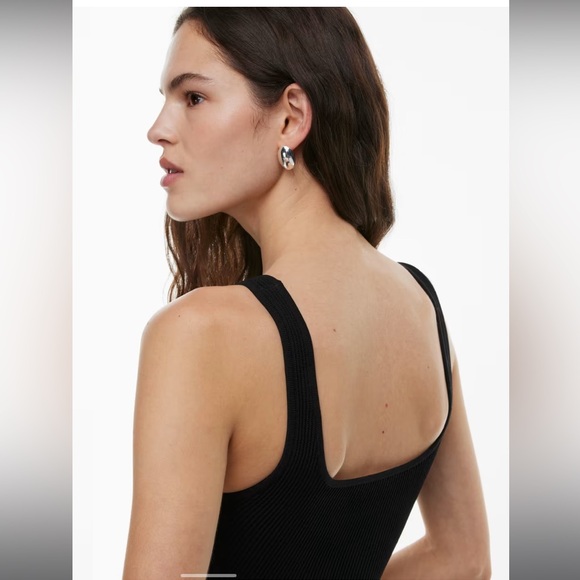 Babaton Sculpt Knit Squareneck Cropped Tank - Black size Small - Picture 5 of 5